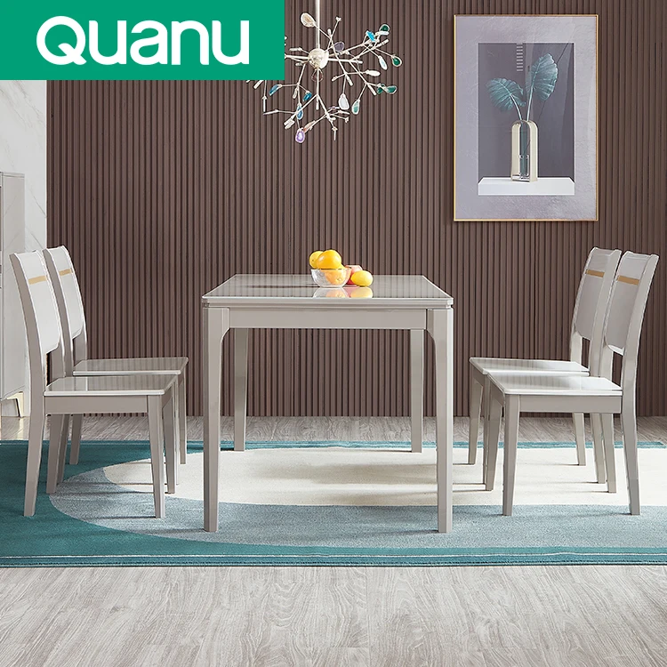 126006 QUANU Lately hot sale 4 or 6 6 seater dining room dining table set