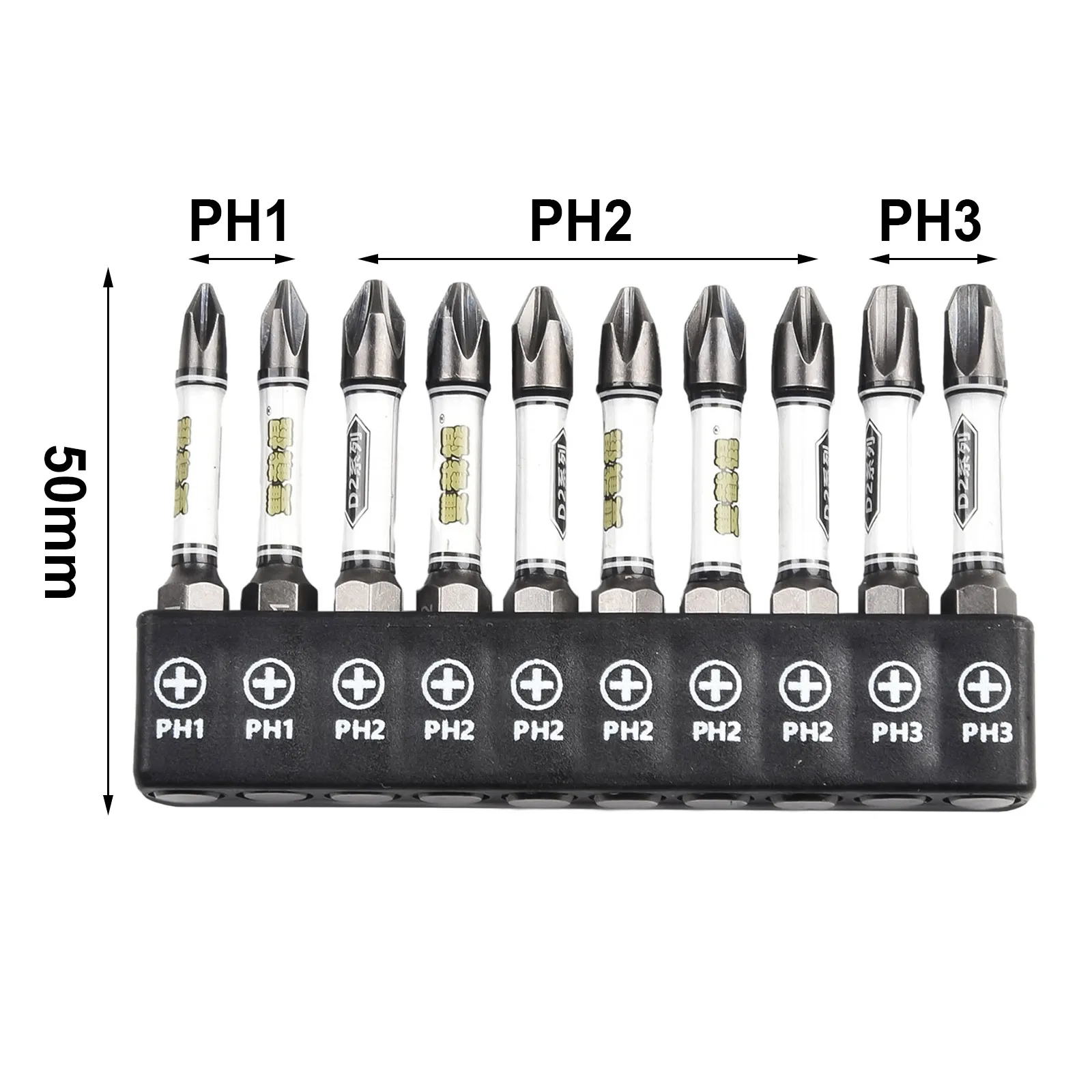 10pcs Screwdriver Bit Set 1/4In Magnetic 4 Styles Cross Hexagonal Trox Head Electric Screwdriver Bit With 10 Holes Bit Holder