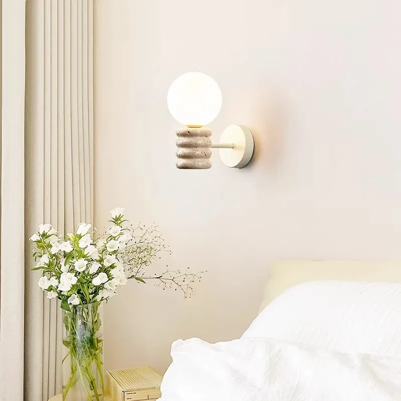 European Creative Simplicity LED Yellow Hole Stone Lamp Living Room Coffee Shop Corridor Bedroom Bedside Decorative Lighting