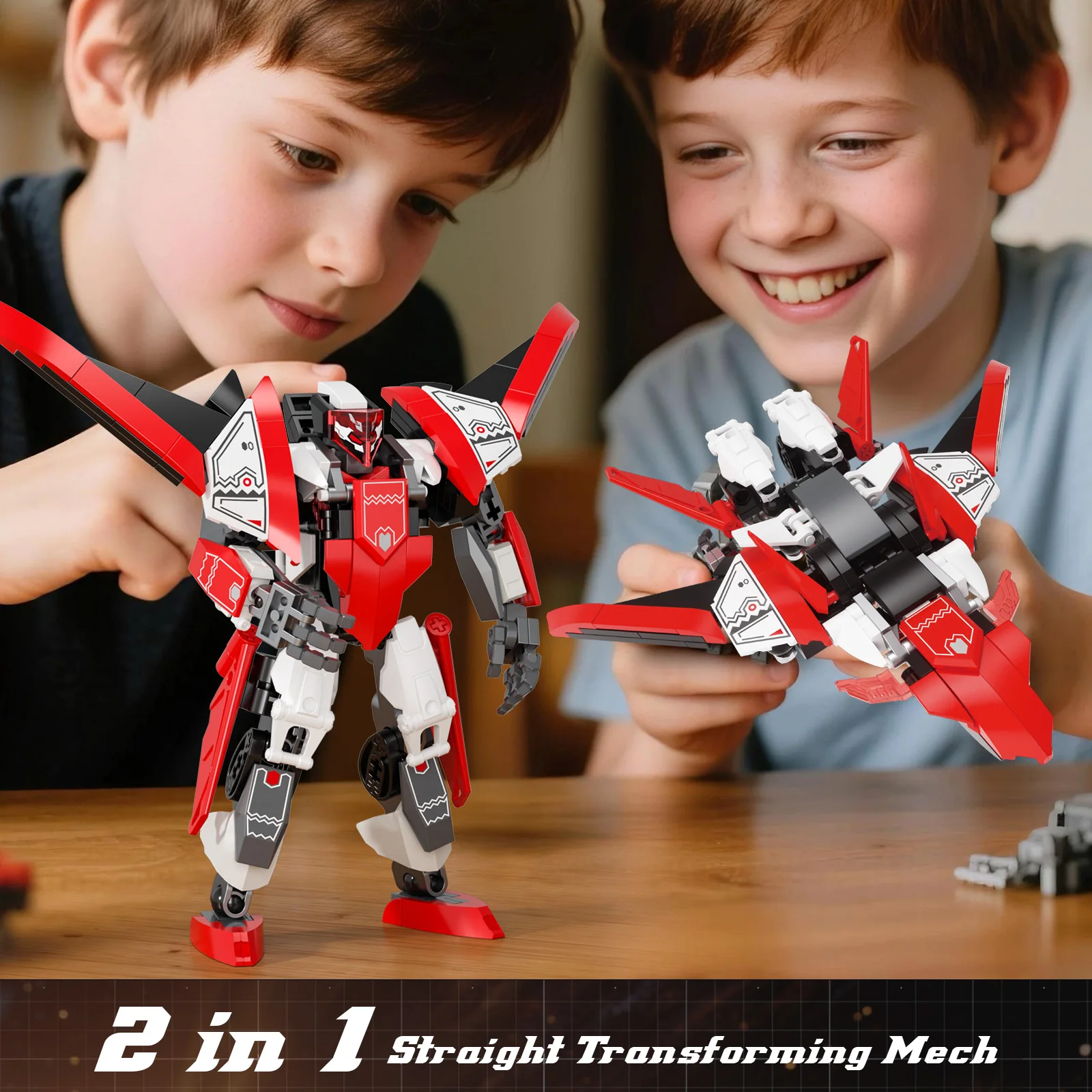 F5 Creative Aircraft Transformation Robot Building Block Set Fighter Mecha Model Building Block Ornaments Boys Toy Birthday Gift