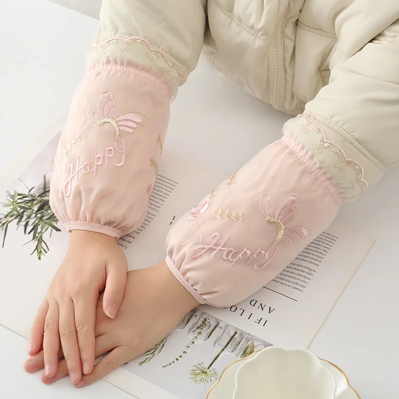 Nuove maniche perlate in peluche da donna, piumino corto da studente, maniche da ufficio, maniche calde antivegetative e resistenti allo sporco