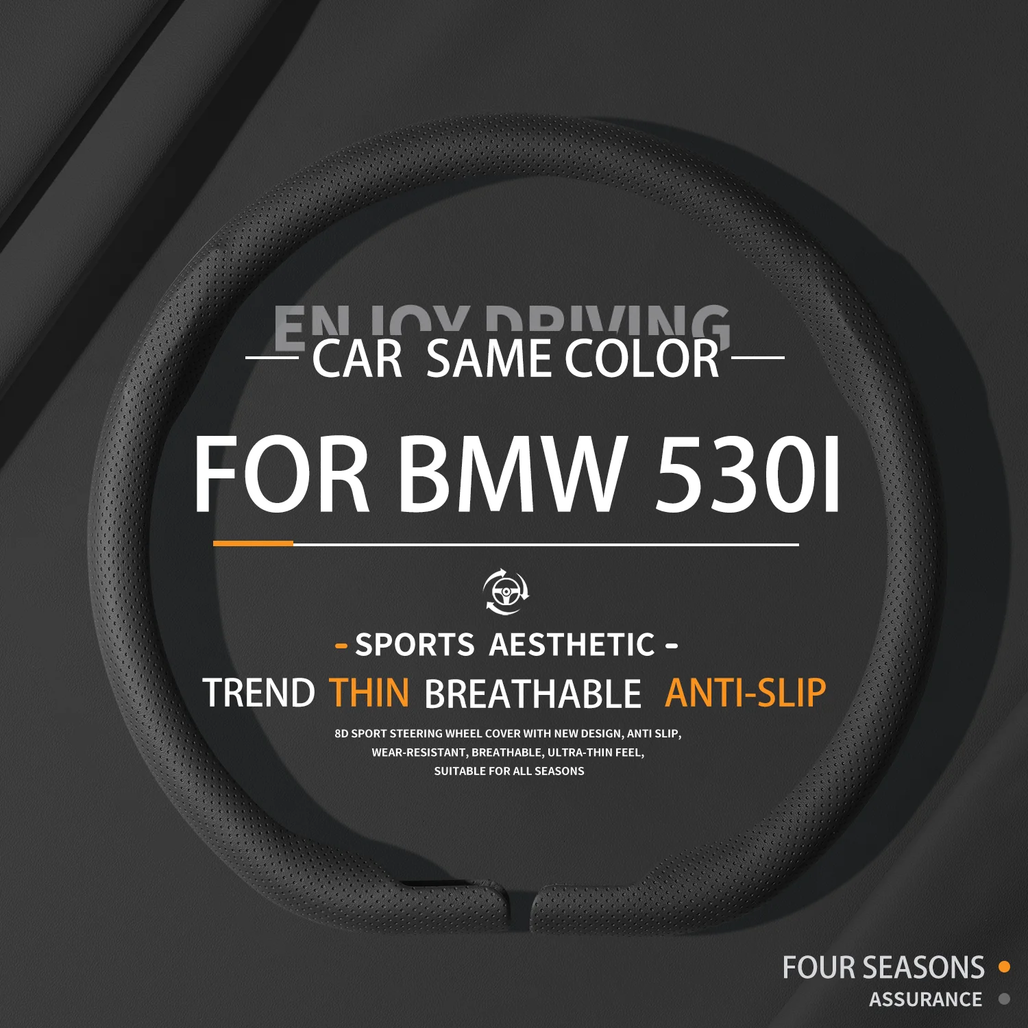 

Suitable For BWM 530i Luxury Sport Car Steering Wheel Cover All Seasons Interior Accessories Sweating Breathable Anti-slip