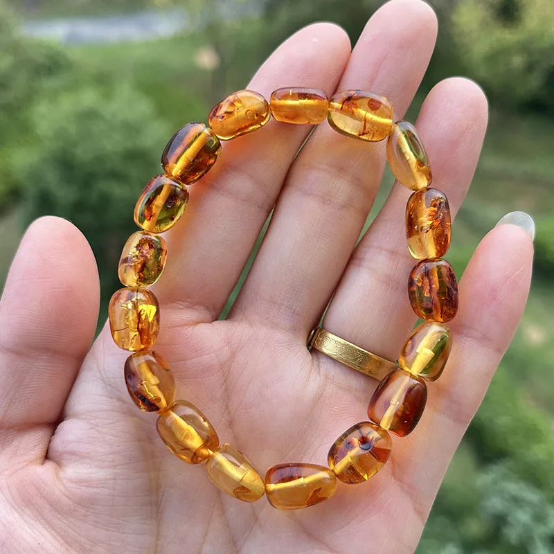 Yoowei 100% Echtes Bernstein-Armband für Unisex, Echte Schwarze Perlen, Unregelmäßiger Natürlicher Pflanzlicher Medizinischer Heilschmuck, Geschenk, Großhandel – Detail 9