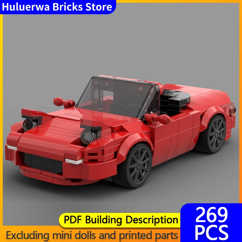 

Модель скоростного гоночного автомобиля MOC, строительные кирпичи MX-5 Miata NA Hypercar, модульная технология, детские праздничные подарки, сборка игрушек, костюм