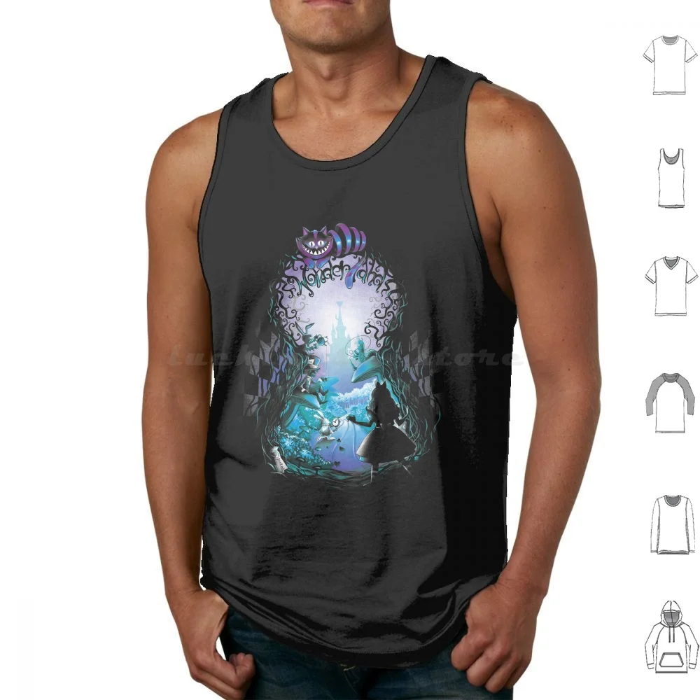 Inside A Dream Tank Tops Vest Sleeveless Tea Party Wereallmadhere Madness Lewiscarroll White Rabbit Alice Mad Movie Cartoon