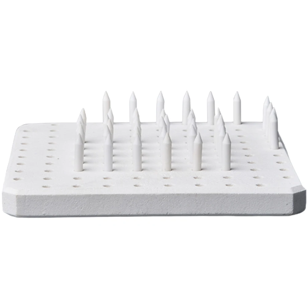 

60 Pcs Ceramic Cone Nails High Fire Mat Bead Rack White Pottery Supplies Refractory Support Kiln Tools Clay Firing Aid