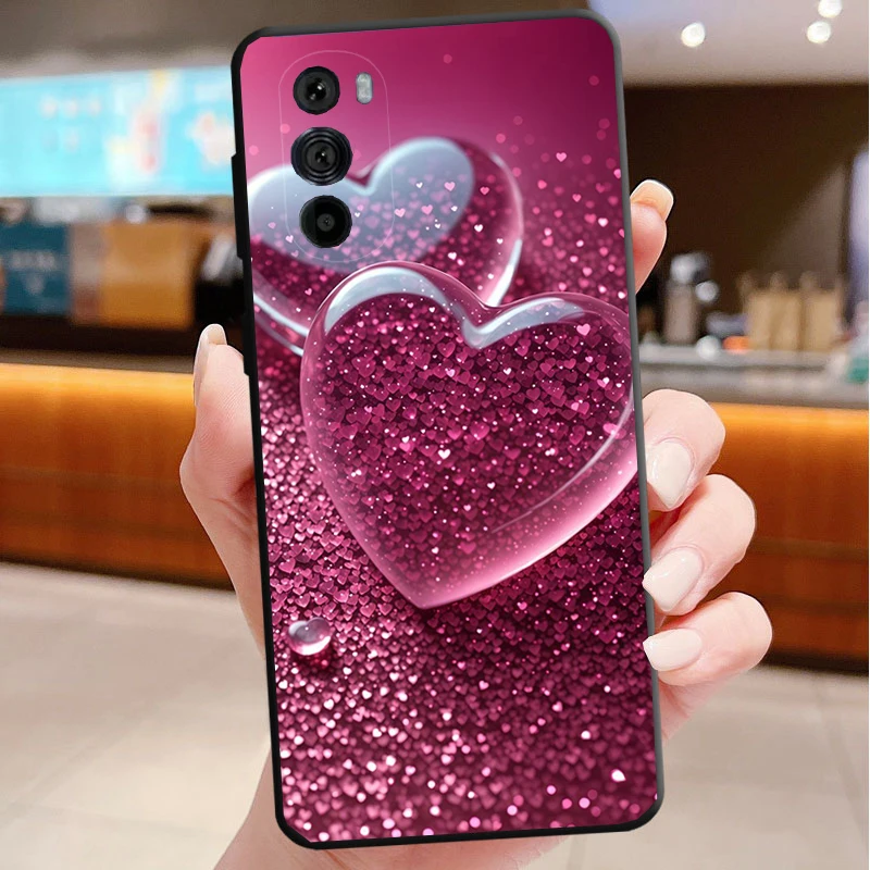

Phone Case For Motorola Edge 50 40 Pro 60 50 40 30 Ultra Neo Fusion Moto G Play G Stylus G Power G Love Pink Heart