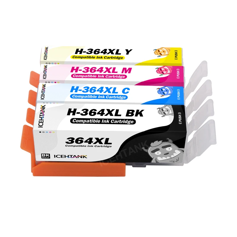 ICEHTANK 2set 364XL 364 XL Compatible Ink Cartridges Replacement for HP Deskjet 3070A 5510 6510 B209a B110e C510a C309a Printer