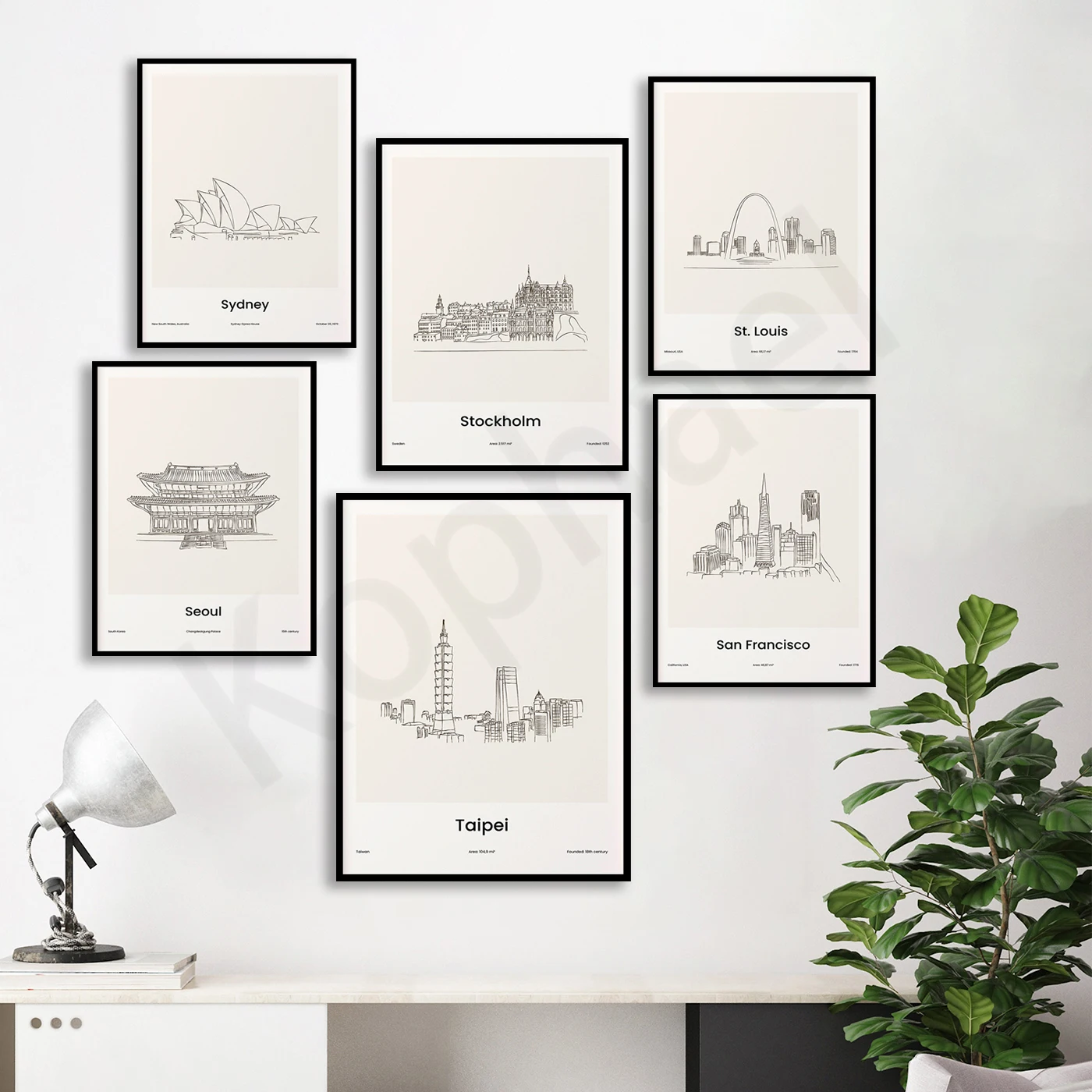 

Sydney Stockholm St Louis Seoul Seattle Sao Paulo San Francisco Santorini Salisbury San Diego City Travel Lines Map Poster