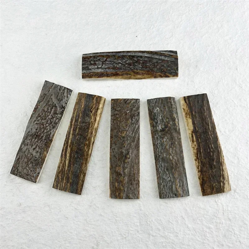 1 pair Natural Musk Deer Horn Material Block 102×30×12mm Blank Slab DIY Knife Handle Making Patch