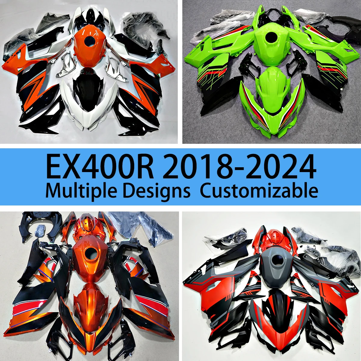 Injection Fairings EX400R 2018 2019 2020 2021 2022 2023 2024 Motorcycle Customized Prime Fairing Kit for KAWASAKI NINJA 400