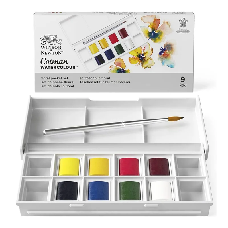 Imagem -05 - Cotmon Aquarela Bolso Grupo Portátil Viagem Cor Winsor e Newton Tinta Sólida para Pintor Artista Material Escolar