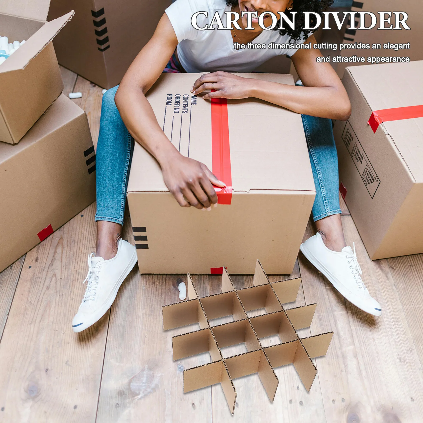 

6Pcs Transport Carton Divider Cardboard Grid Organizer for Packaging Protection and Craft Storage Solutions Craft Organizer