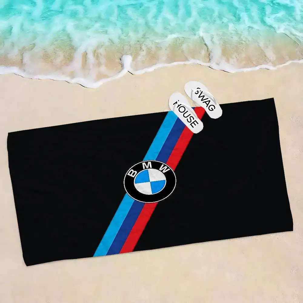 Car B-BMW Bath Towel Microfiber Soft Water Absorbing Breathable For Girl Kids Decorative Cartoon Beach Towel