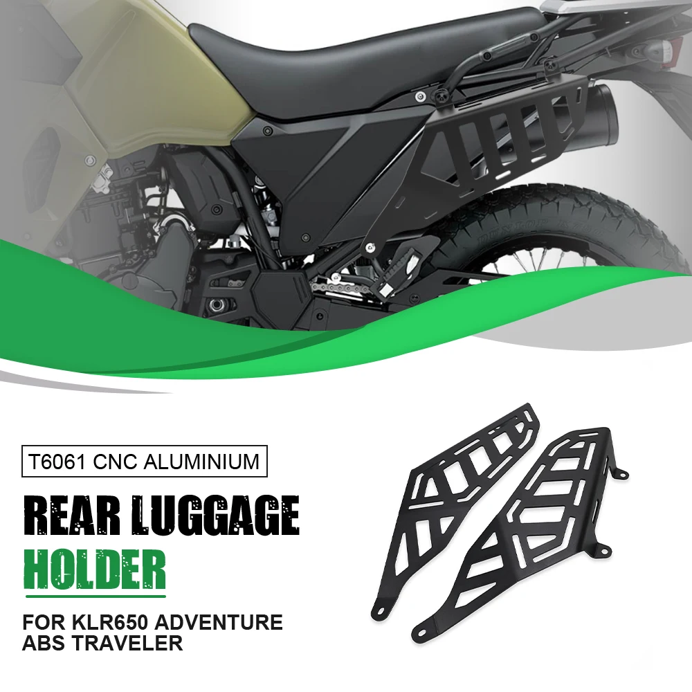 For Kawasaki KLR650 Adventure / ABS 2022-2025 Side Luggage Rack KLR650 Traveler /ABS 2022-2023-2024 Rear Carrier Luggage Rack