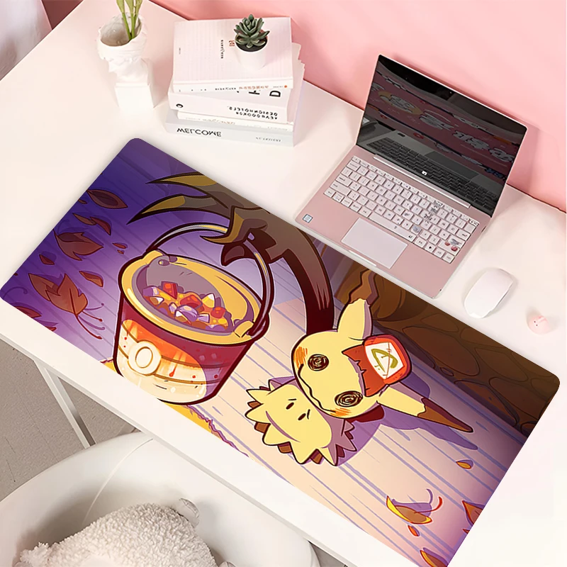 Bantalan Mouse Laptop Anime lucu m-mimikyu alas meja Keyboard dekorasi meja karet alami bantalan Mouse Panjang karpet kantor pinggiran mengunci