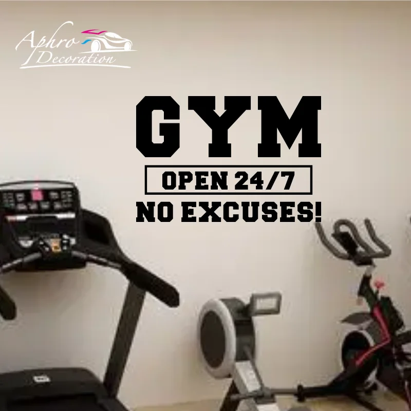 

Gym Decal Frase Wall Stickers For Gym Fitness Room Motivation Wall Art Decals Sticker Vinyl Mural no excuses