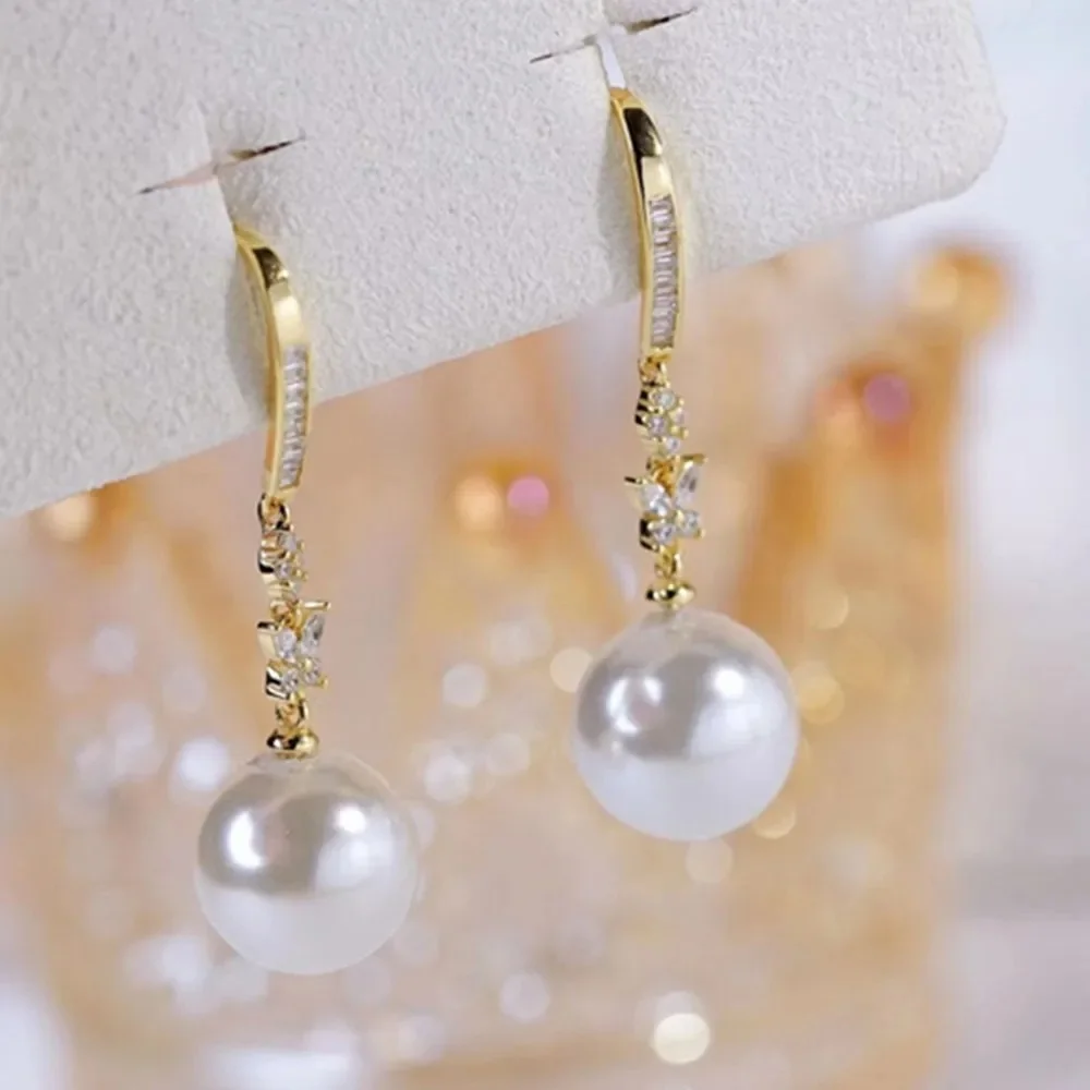 WOMEN Earrings PEARL AAA 8-9mm 9-10mm 10-11mm 11-12mm Small Flower Eardrops Fresh and Fashionable 925s Freeshippings Items