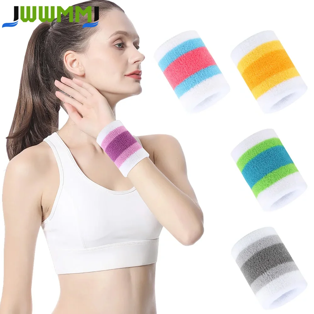 1/2Pcs Sports Wristbands Sweatband Wrist Sweatbands Wrist Sweat Bands for for Men Women, Good for Tennis, Basketball, Running