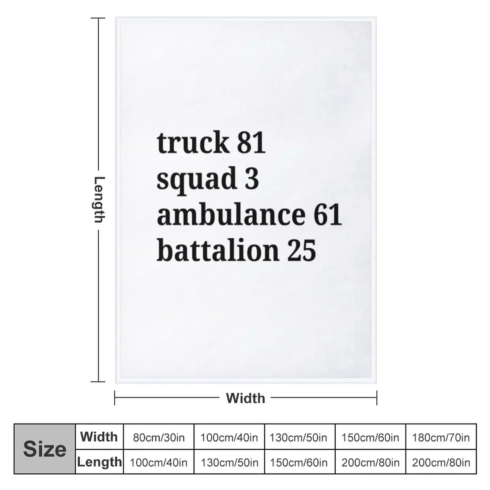 Chicago Fire truck 81, squad 3, ambulance 61, battalion 25 Throw Blanket Custom Camping valentine gift ideas Blankets