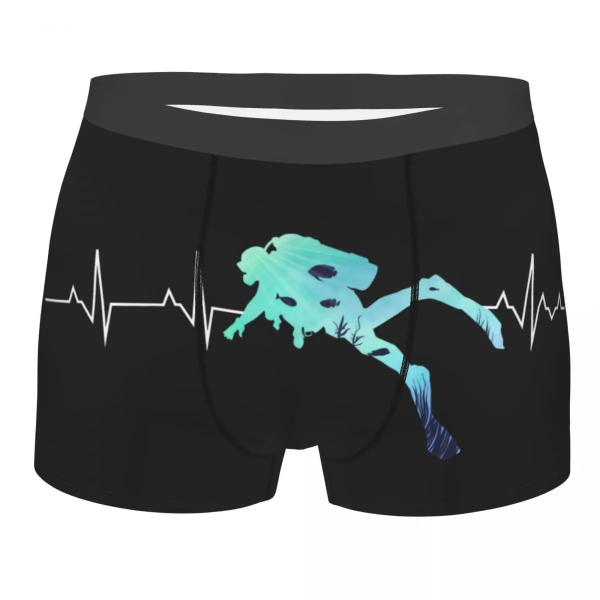 

Novelty Scuba Diving Heartbeat Boxers Shorts Panties Men's Underpants Stretch Dive Diver Briefs Underwear