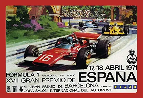 Retro Metal Tin Sign para Home Decor, Formula Grand Prix, Tema Espanha, Viagem, 8x1 2 Polegada