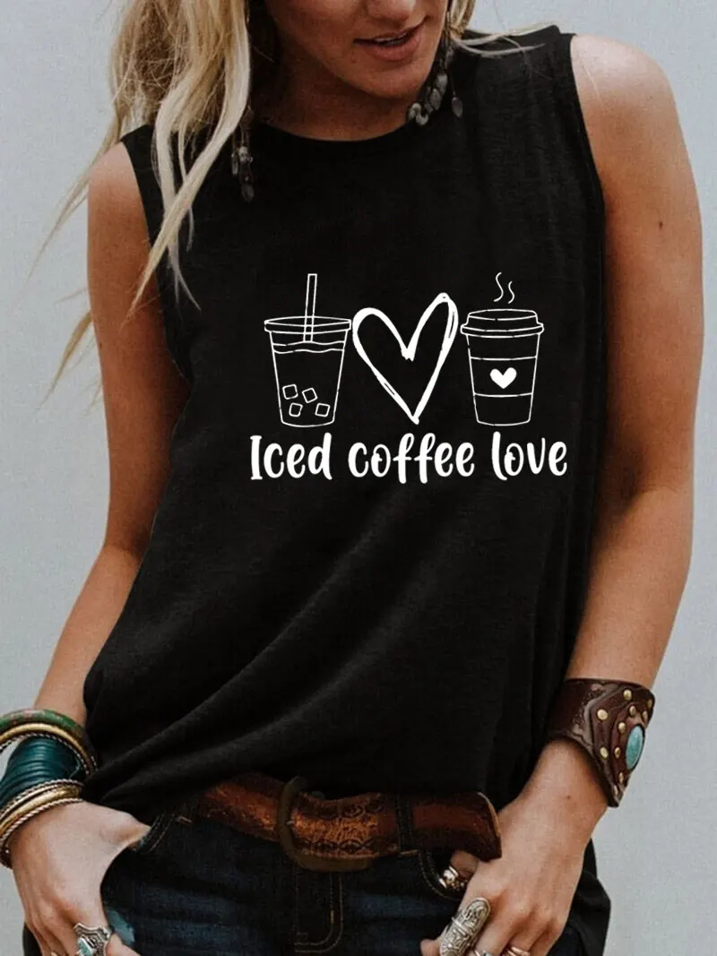 

Женский винтажный Топ без рукавов, летний Повседневный Топ для влюбленных