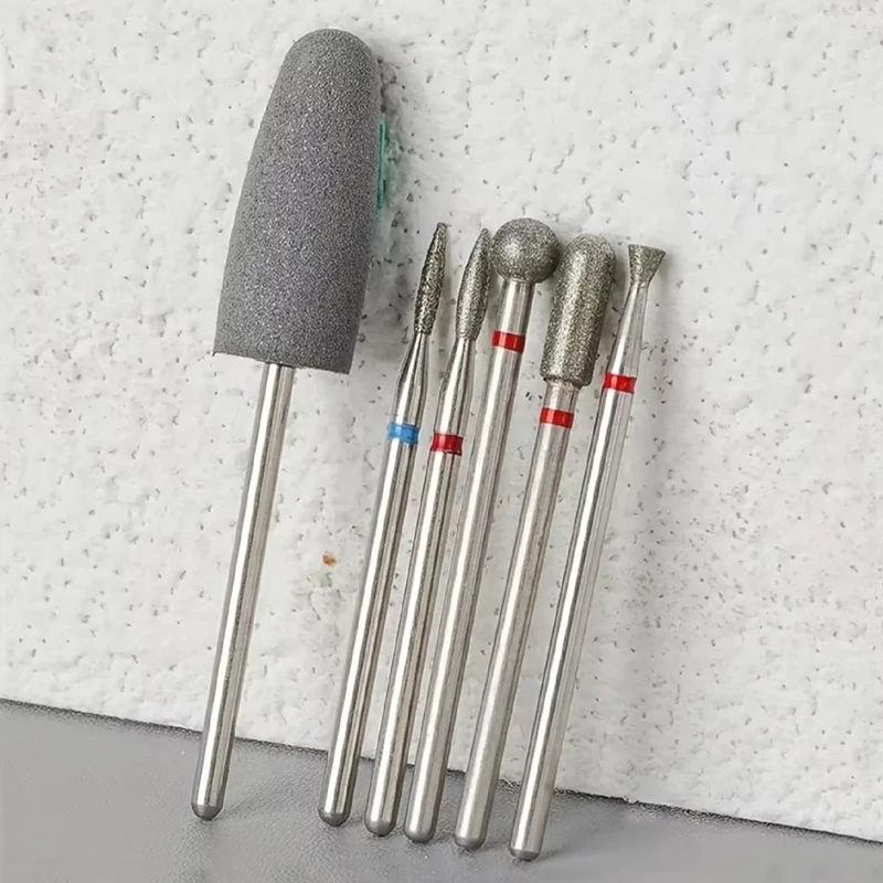 6pcs/set Nail Drill Machine Bit Nail Gel Removal Polishing Tools Pedicure Manicure Rotary Grinding Buffer Polisher Nail Tools