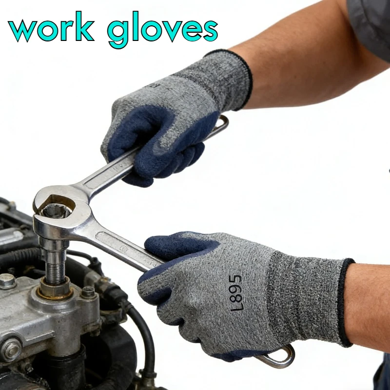 

12pcs Protect Hand Safety Latex Frosted Gloves Home Multi Purpose Wear-resistants Protective Gloves Comfortable and Breathable