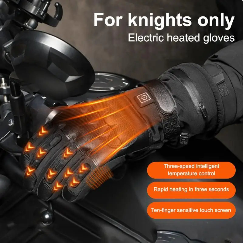 グリップを確保：タッチスクリーン対応の滑り止め・防風・加熱機能付きバイク用サイクリンググローブ