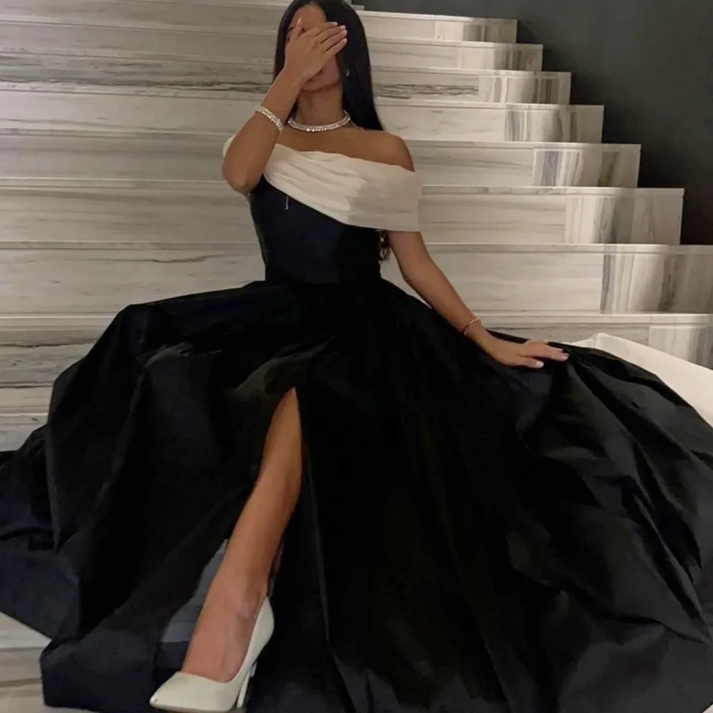 

Customized Pleat Off-the-shoulder A-line Long Dresses Bespoke Occasion Women's Evening Party Gown Modern StyleElegant Formal