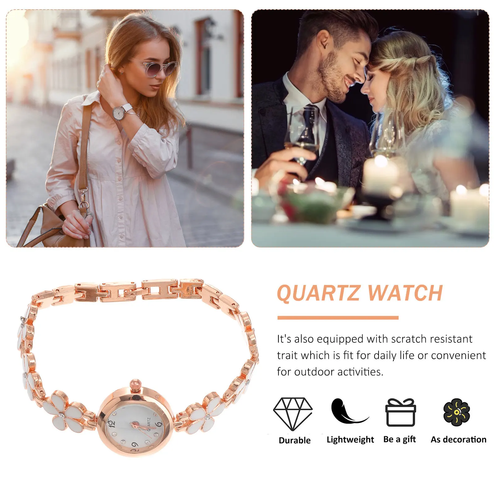 Exquisite Watch White Bracelet Waterproof Fine Workmanship Portable Carry Decorative Watches for Women view 4