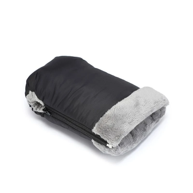 Q1FE Baby Stroller Hand Muff Universal Warm Warm Stroller Gloves with Fleece Lining Szipper Gloves Excedicorys