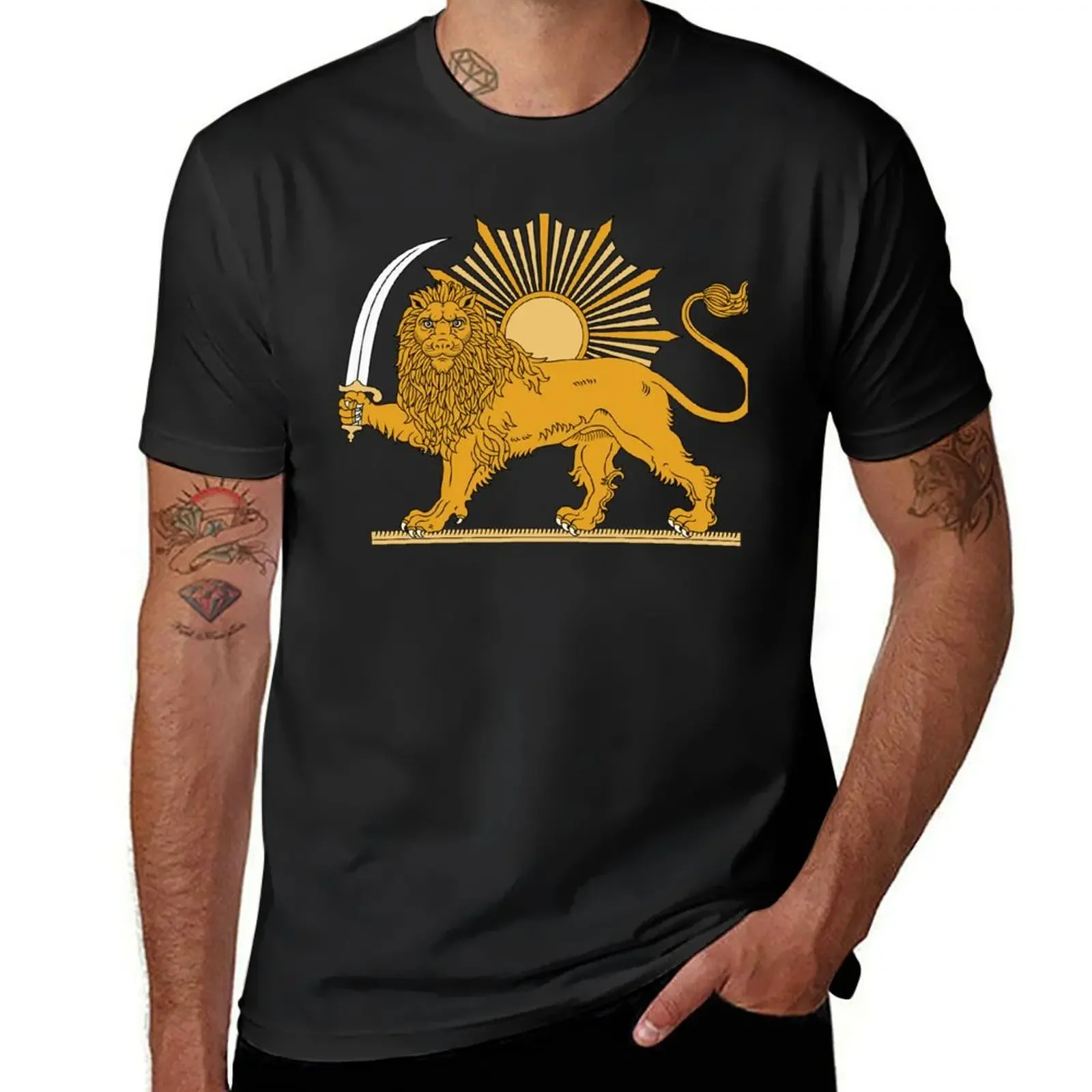 Lion and Sun - Pahlavi Dynasty T-Shirt new edition Clothing funny shirt cotton kawaii clothes funny t shirts men