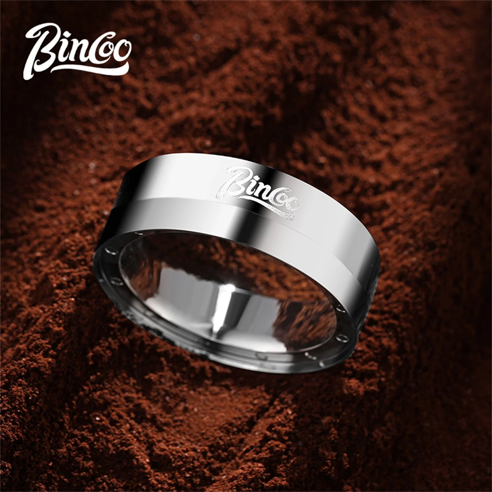 Bincoo Magnetic Coffee Dosing Ring with 12 Strong Magnets Stainless Steel Anti Fly Powder Design for 51mm and 58mm Portafilters