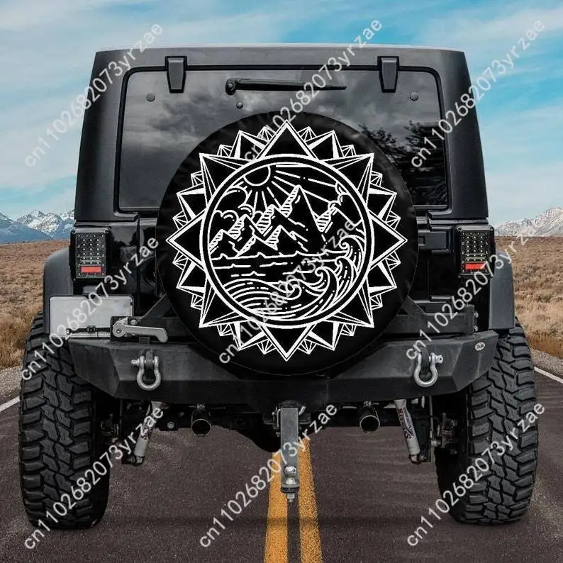 

Mandala Mountain Various Models Spare Car Tire Cover Sand Dust Prevention Protect Wind Rain Tire Cover Sturdy Durable Tire Cover
