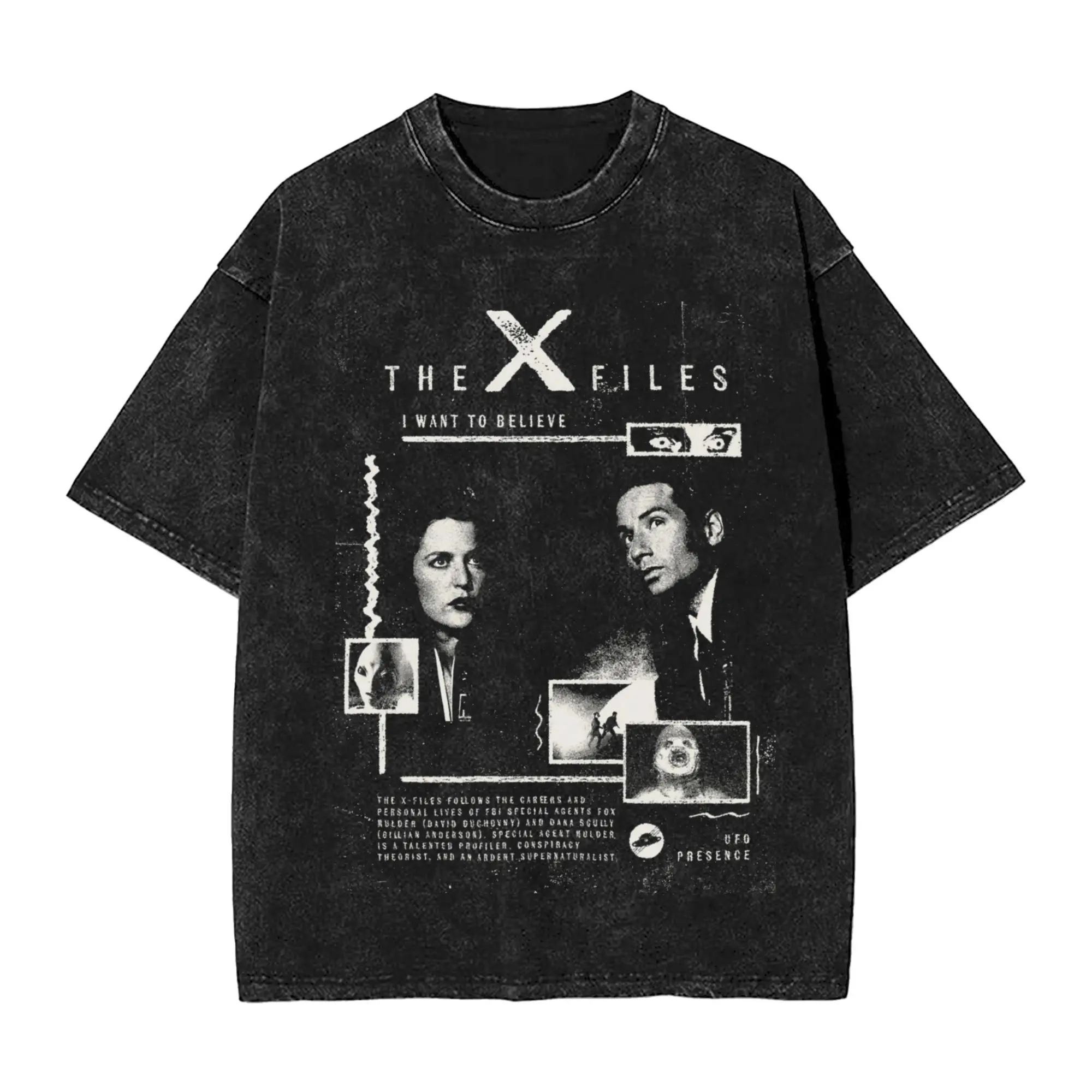 

Стираная футболка The X Files Movie Хлопковые футболки Fox Mulder Dana Scully и John Doggett Monica Reyes Футболка для мужчин Футболки Y2K