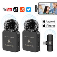 2.4G Wireless Lavalier Microphone Noise Cancelling Audio Video Recording for iPhone/iPad/Android/Xiaomi/Samsung Live Game Mic