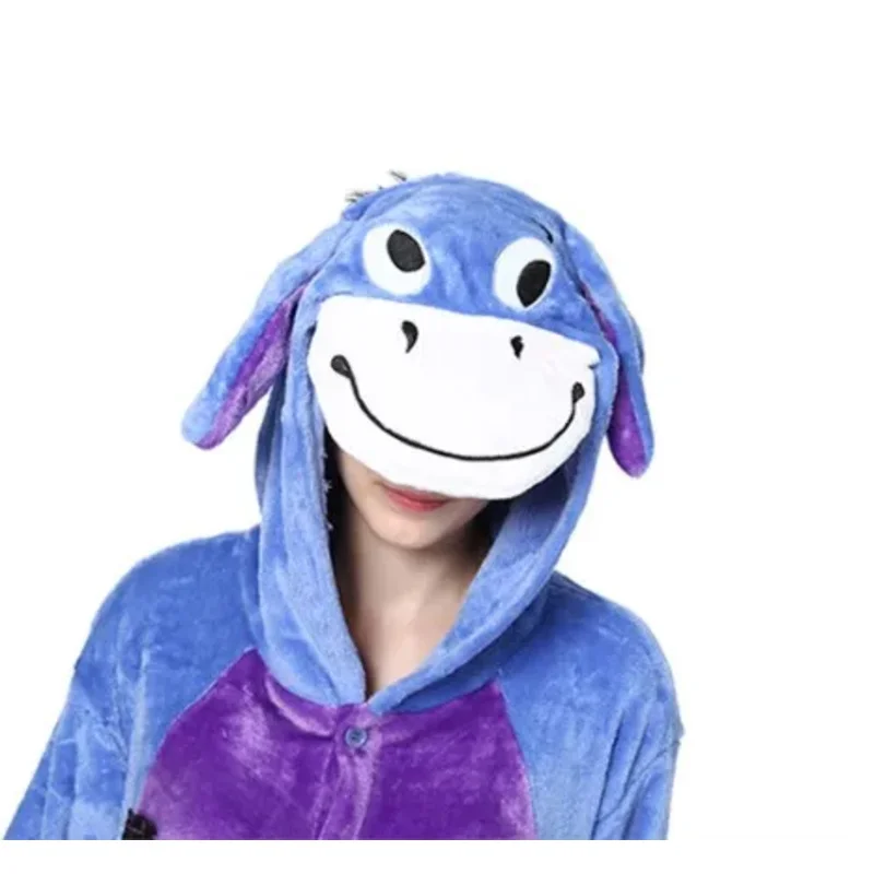 2025 Новый ❤   Eeyore комбинезоны кигуруми пижамы с животными унисекс для взрослых фланелевые комбинезоны с капюшоном на молнии пижамы аниме вечерние косплей ☆ ★