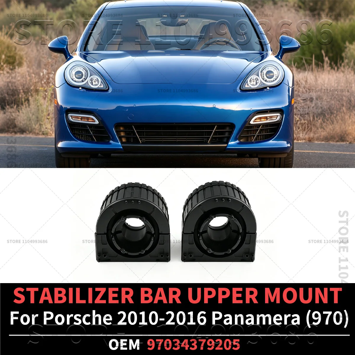 For Porsche 2010 2011 2012 2013 2014 2015 2016 Panamera 970 Stabilizer Bar Bushing Front Left Right OEM 97034379205 97034379305