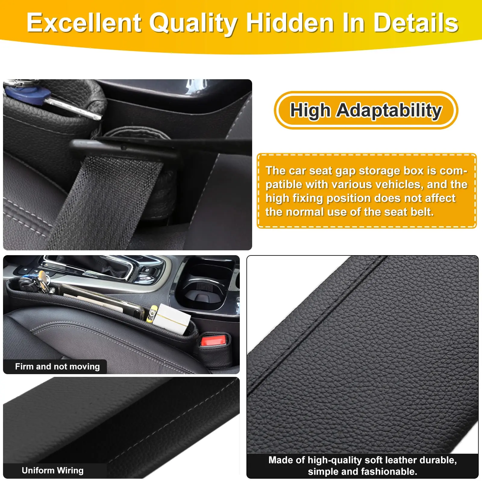 2pcs ForMercedes serie Benz dedicated car seat gap storage box and leather center console gap filling storage box car decoration