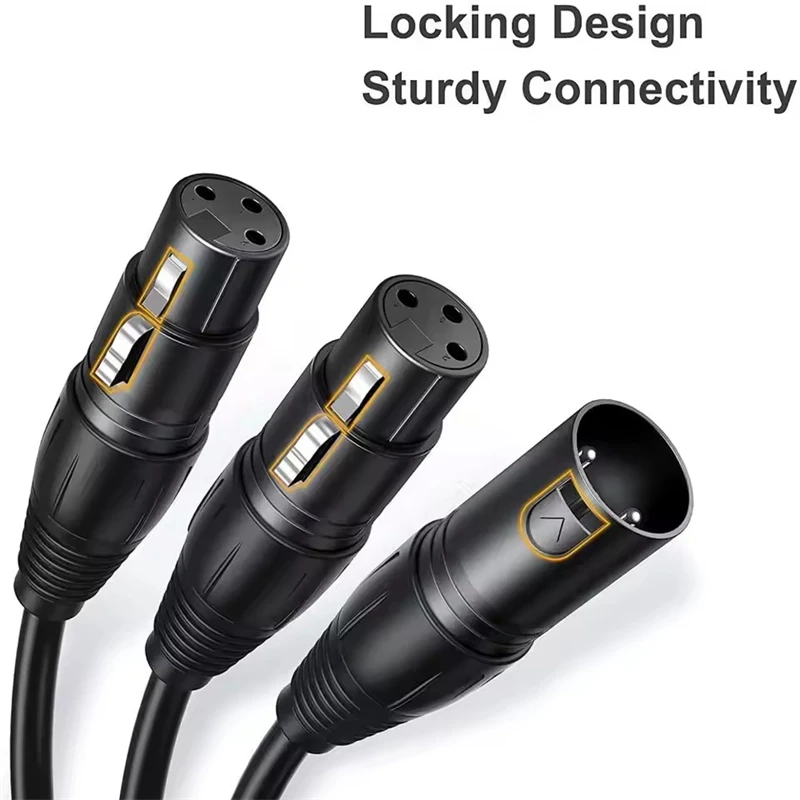 2025 Cable Male to Dual Female Y-Splitter Sound Cannon Microphone Cables for Amplifier 3Pin Balanced Analog Audio Extension Cord