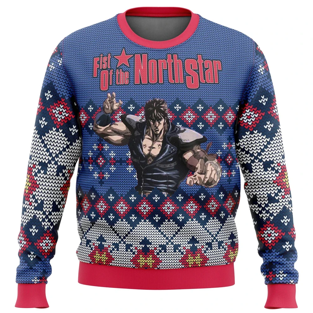 

Fist Of The North Star Omae Wa Mou Shindeiru Ugly Christmas Sweater Gift Santa Claus Pullover Men 3D Sweatshirt And Top Autumn