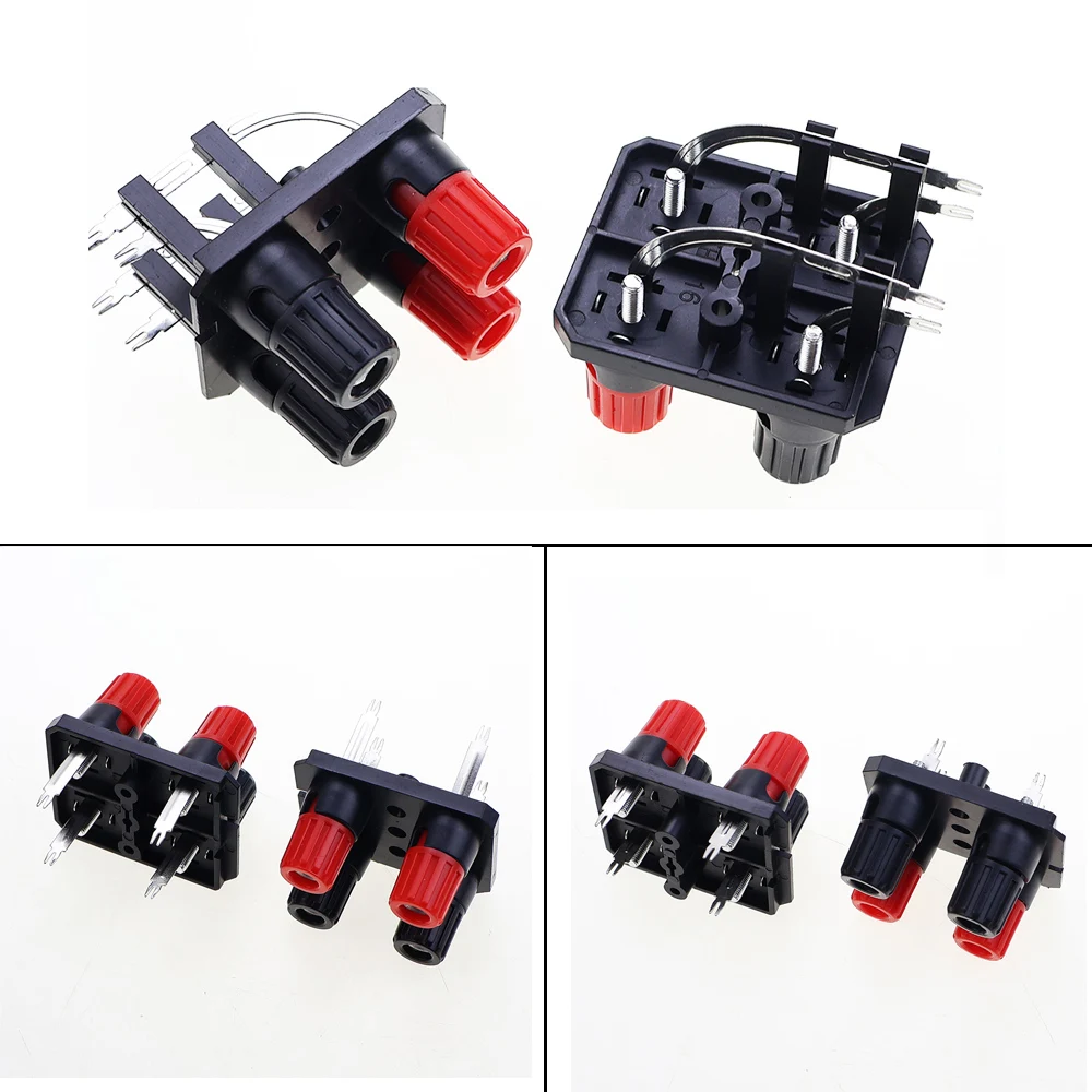 2 uds 2 4 6 posiciones Pin curvo conector de Audio externo amplificador de altavoz conector Banana 4mm conector de tornillo bloque de terminales