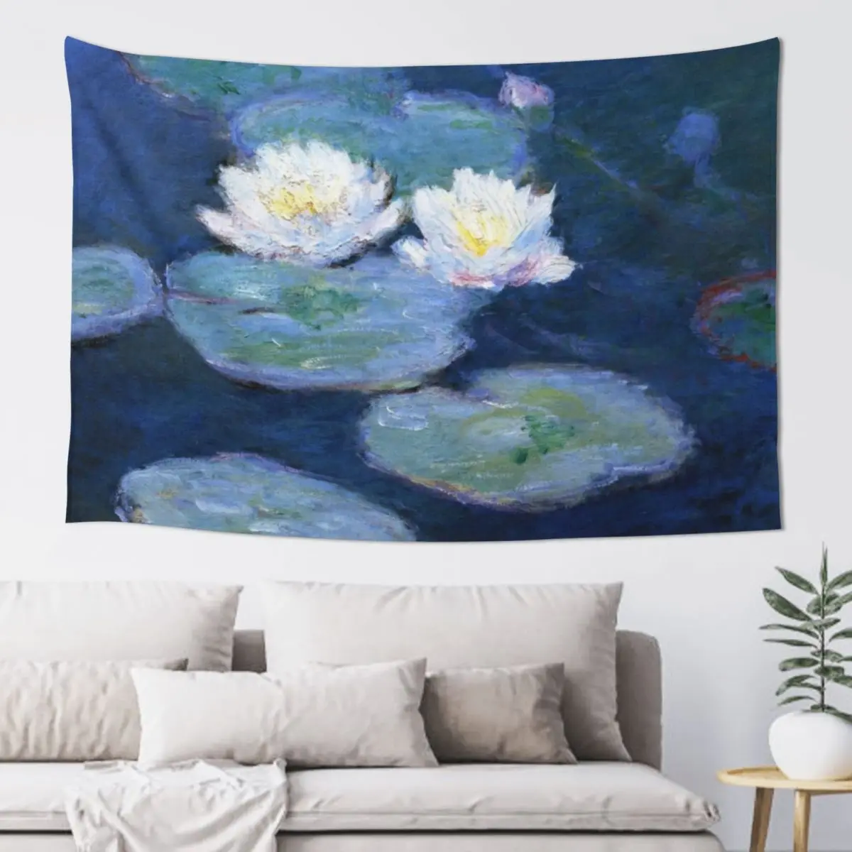 

Two Water Lilies Monet Fine Art Tapestry Decoration For Bedroom Home Decoration Tapestry