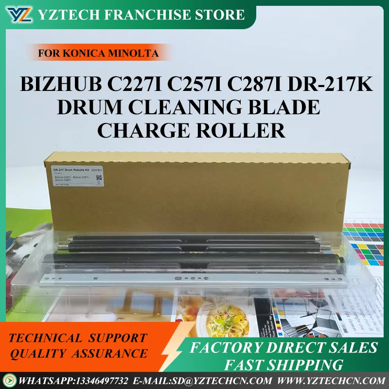 

1Set DR-217K Drum Unit 130K pages For KONICA MINOLTA Bizhub C227i C257i C287i Drum Cleaning Blade Charge Roller drum kits