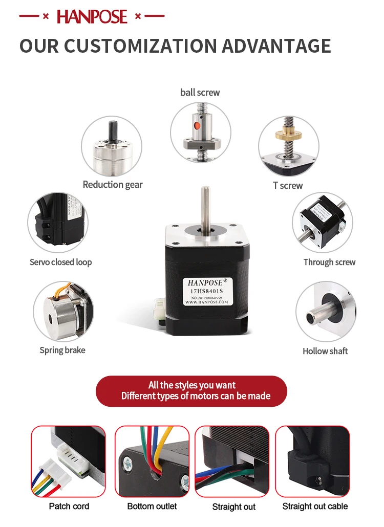 NEMA17 Schrittmotor 17HS8401S +TB6600 KIT 1,5A 40N.cm Nicht-gekapselter 4-Leiter-Motor für 3D-Drucker CNC-Maschine – Detail 8