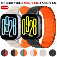 Silicone Magnetic Sports Strap For Redmi Watch 5 Active/5 Lite/3 Active/3 Lite Correa Bracelelt 22mm Smartwatch Replacement Band