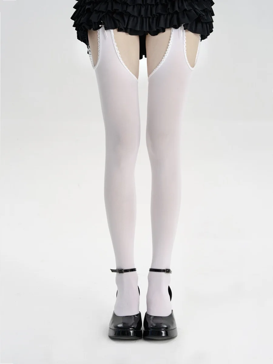 Spaghetti-strap One-piece Over-the-knee Socks,, Velvet Sexy Stockings, Long Stockings, Pure and Hot Girl Summer Socks for Women