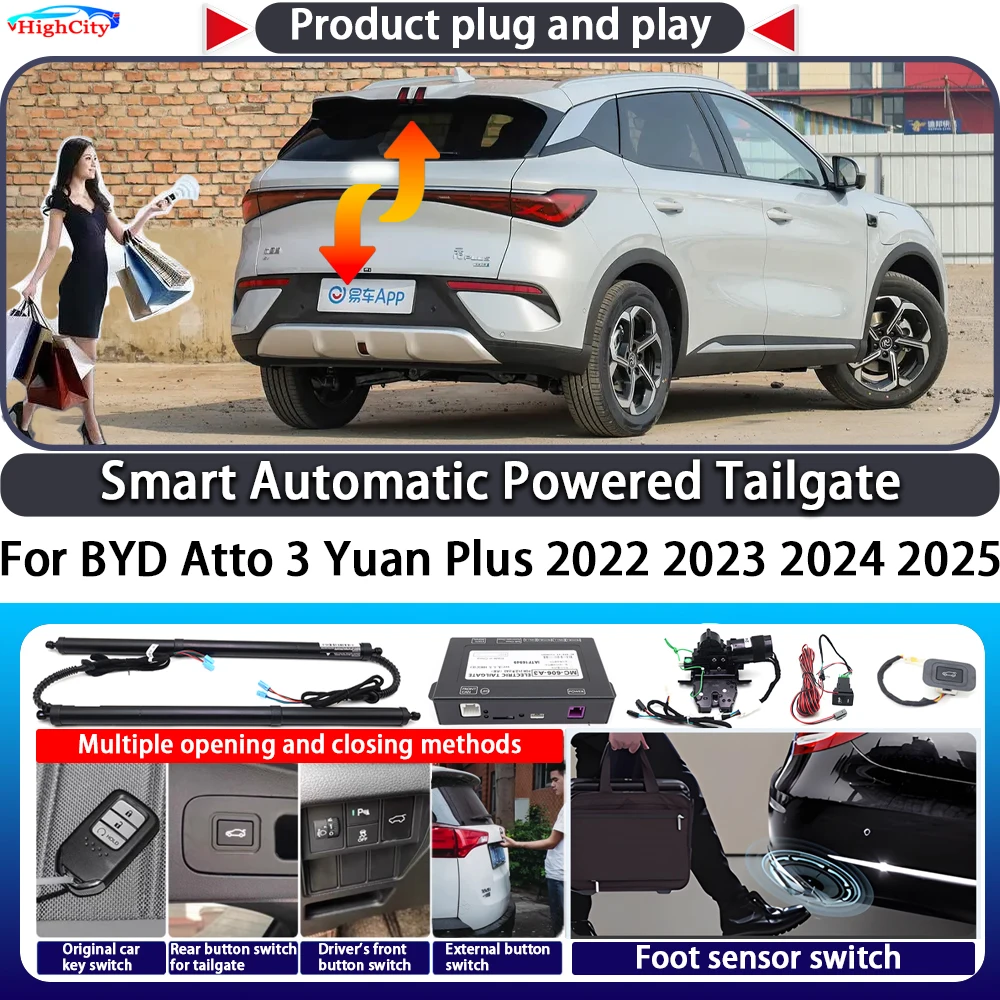 

For BYD Atto 3 Yuan Plus 2022 2023 2024 2025 Smart Automatic Powered Tailgate Key Control Trunk Lift Kit Electric Power Tailgate